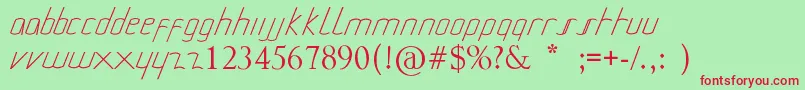 MiuraDanielmontes-fontti – punaiset fontit vihreällä taustalla