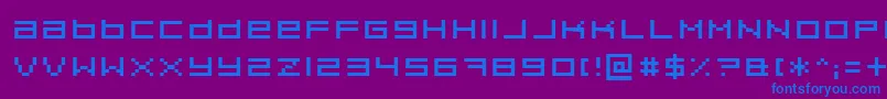 Pixeldue Font – Blue Fonts on Purple Background