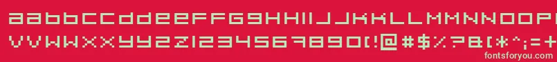 フォントPixeldue – 赤い背景に緑の文字