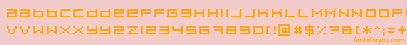 Pixeldue Font – Orange Fonts on Pink Background