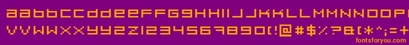 Pixeldue Font – Orange Fonts on Purple Background