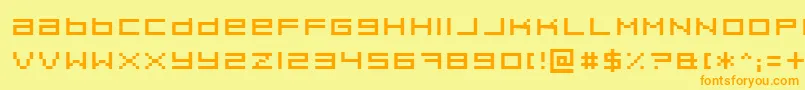 Pixeldue Font – Orange Fonts on Yellow Background