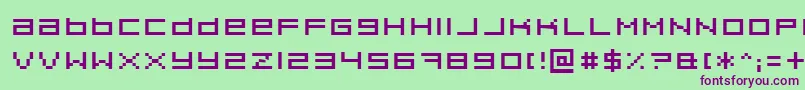 Pixeldue Font – Purple Fonts on Green Background