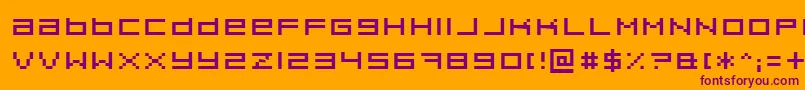 Pixeldue Font – Purple Fonts on Orange Background