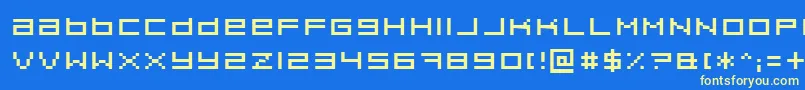 Шрифт Pixeldue – жёлтые шрифты на синем фоне