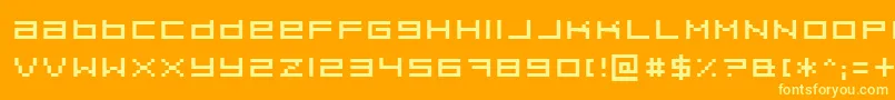 Pixeldue Font – Yellow Fonts on Orange Background