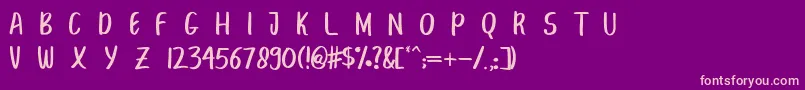 BreakBeachPersonalUse-Schriftart – Rosa Schriften auf violettem Hintergrund