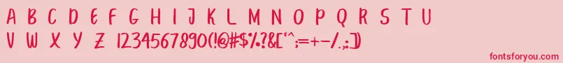 BreakBeachPersonalUse Font – Red Fonts on Pink Background