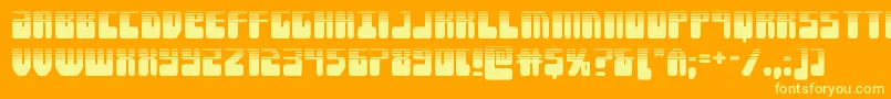 Forcemajeurehalf-Schriftart – Gelbe Schriften auf orangefarbenem Hintergrund