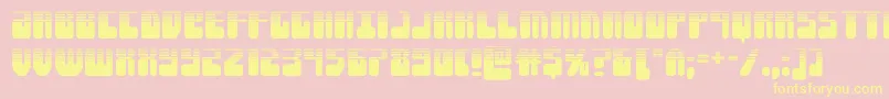 Forcemajeurehalf-Schriftart – Gelbe Schriften auf rosa Hintergrund