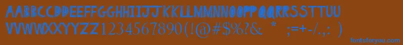 Шрифт DrawingPad – синие шрифты на коричневом фоне