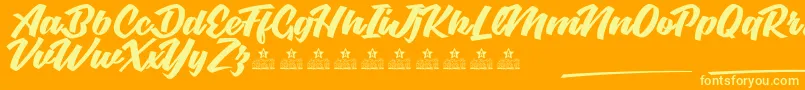 GracelandPersonalUse Font – Yellow Fonts on Orange Background