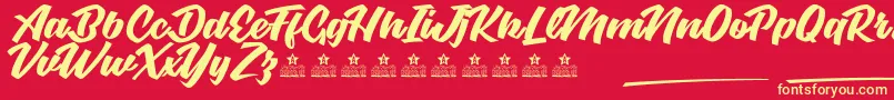 GracelandPersonalUse Font – Yellow Fonts on Red Background