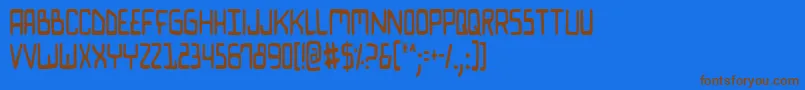 BionicComicCondensed Font – Brown Fonts on Blue Background