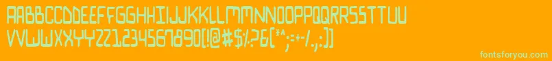 BionicComicCondensed Font – Green Fonts on Orange Background
