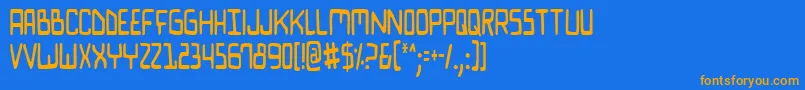 BionicComicCondensed Font – Orange Fonts on Blue Background
