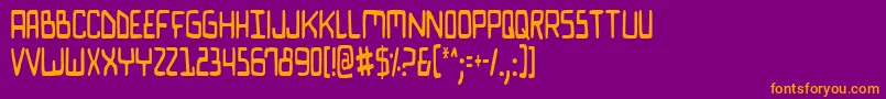 BionicComicCondensed Font – Orange Fonts on Purple Background