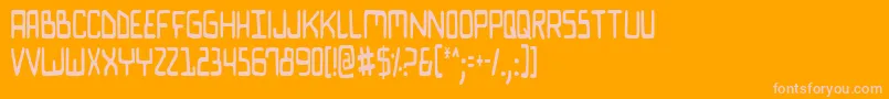 BionicComicCondensed-Schriftart – Rosa Schriften auf orangefarbenem Hintergrund