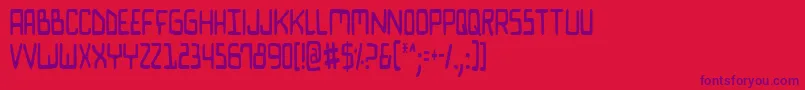 BionicComicCondensed Font – Purple Fonts on Red Background