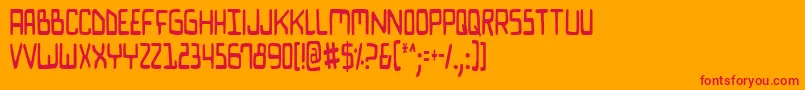 BionicComicCondensed Font – Red Fonts on Orange Background