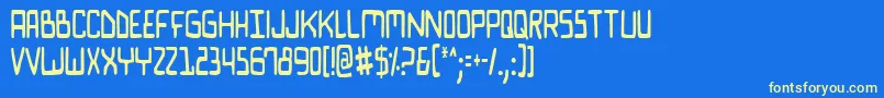 BionicComicCondensed Font – Yellow Fonts on Blue Background