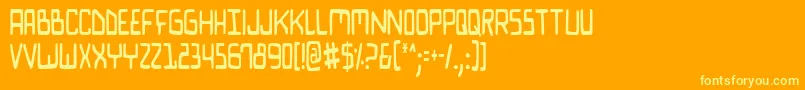 BionicComicCondensed Font – Yellow Fonts on Orange Background