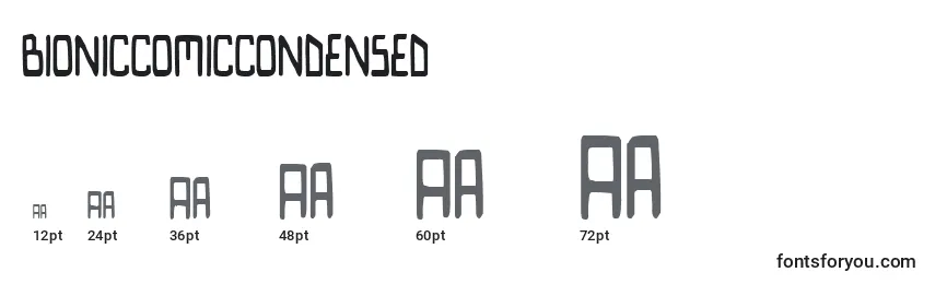 BionicComicCondensed Font Sizes