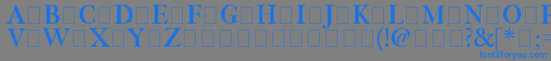 フォントFetlrm2 – 灰色の背景に青い文字