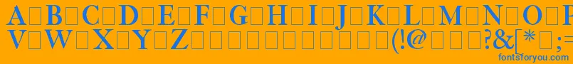 Fetlrm2-Schriftart – Blaue Schriften auf orangefarbenem Hintergrund