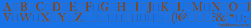 Fetlrm2-fontti – ruskeat fontit sinisellä taustalla