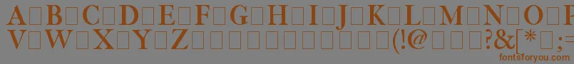 フォントFetlrm2 – 茶色の文字が灰色の背景にあります。