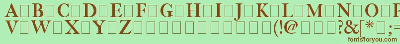 フォントFetlrm2 – 緑の背景に茶色のフォント