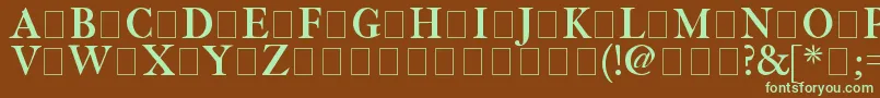 Fetlrm2-fontti – vihreät fontit ruskealla taustalla