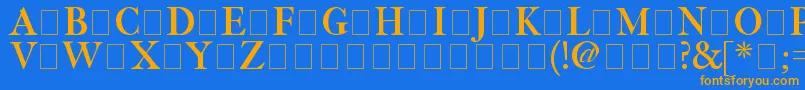 Fetlrm2 Font – Orange Fonts on Blue Background