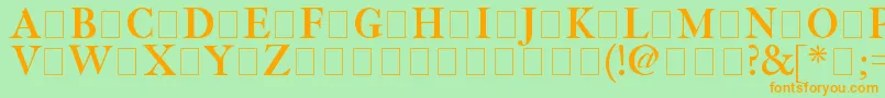 Fetlrm2-fontti – oranssit fontit vihreällä taustalla