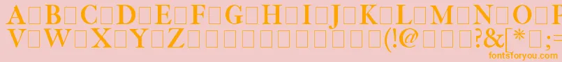 Fetlrm2-Schriftart – Orangefarbene Schriften auf rosa Hintergrund