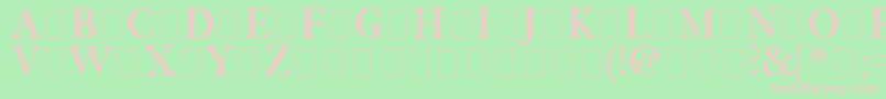 Fetlrm2-fontti – vaaleanpunaiset fontit vihreällä taustalla