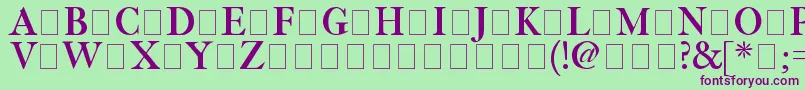 フォントFetlrm2 – 緑の背景に紫のフォント