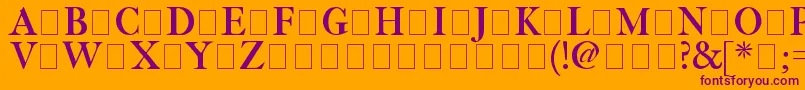 Fetlrm2-Schriftart – Violette Schriften auf orangefarbenem Hintergrund