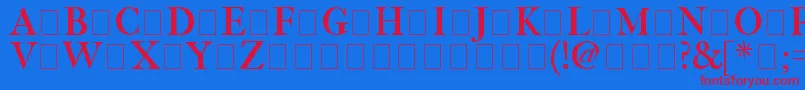 フォントFetlrm2 – 赤い文字の青い背景