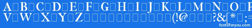 Fetlrm2-fontti – valkoiset fontit sinisellä taustalla