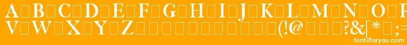 Fetlrm2-Schriftart – Weiße Schriften auf orangefarbenem Hintergrund