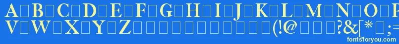 Fetlrm2-fontti – keltaiset fontit sinisellä taustalla