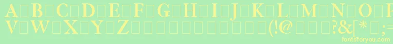 Fetlrm2-fontti – keltaiset fontit vihreällä taustalla