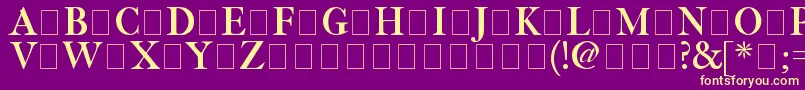 フォントFetlrm2 – 紫の背景に黄色のフォント