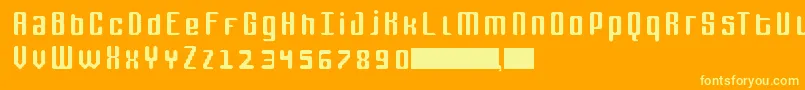 FoxLine Font – Yellow Fonts on Orange Background