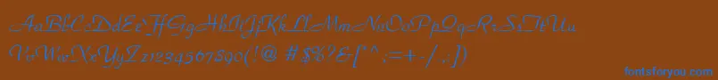 フォントPeperomiaRegular – 茶色の背景に青い文字