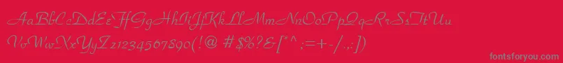 フォントPeperomiaRegular – 赤い背景に灰色の文字