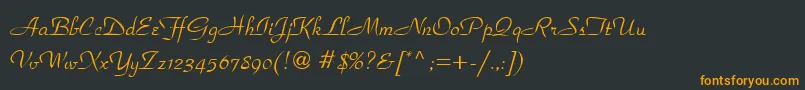 フォントPeperomiaRegular – 黒い背景にオレンジの文字