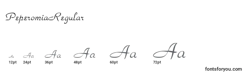 PeperomiaRegular Font Sizes